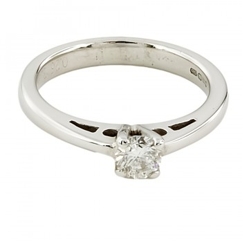 18ct white gold Diamond 26pt Solitaire Ring size I